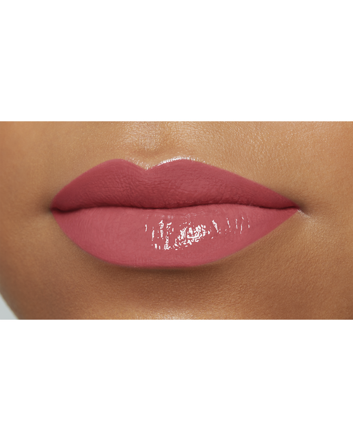 Photo of a deep skin tone model  wearing "CREAM ROUGE SHINE" in shade 206 on the lips.