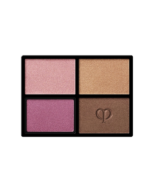 Photo of "EYE COLOR QUAD (REFILL)", an eyeshadow consisting of four colors. The brand logo is imprinted on the lower right color. Shade: 13-Sunwarmed Stones.