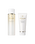 Photo of the mini set of “CLEANSING OIL” and “SOFTENING CLEANSING FOAM.” On the left is a 75mL cleansing oil in a bottle with a gold gradient and a white cap; on the right is a 40g softening cleansing foam in a white tube.