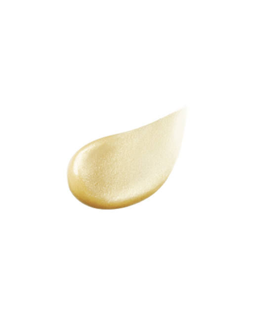 Photo of the texture: a smooth gold cream with a delicate pearlescent finish.