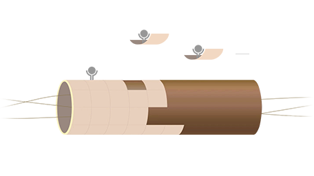 A diagram from Synactif’s research comparing lymphatic capillaries. This shows a damaged capillary with impaired structure due to poorly functioning TGF-beta, illustrating that this is the key to promoting skin purification and regeneration.